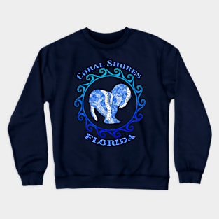 Coral Shores Florida Vacation Tribal Manatees Crewneck Sweatshirt